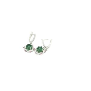 Emerald & Pink Sapphire Earrings